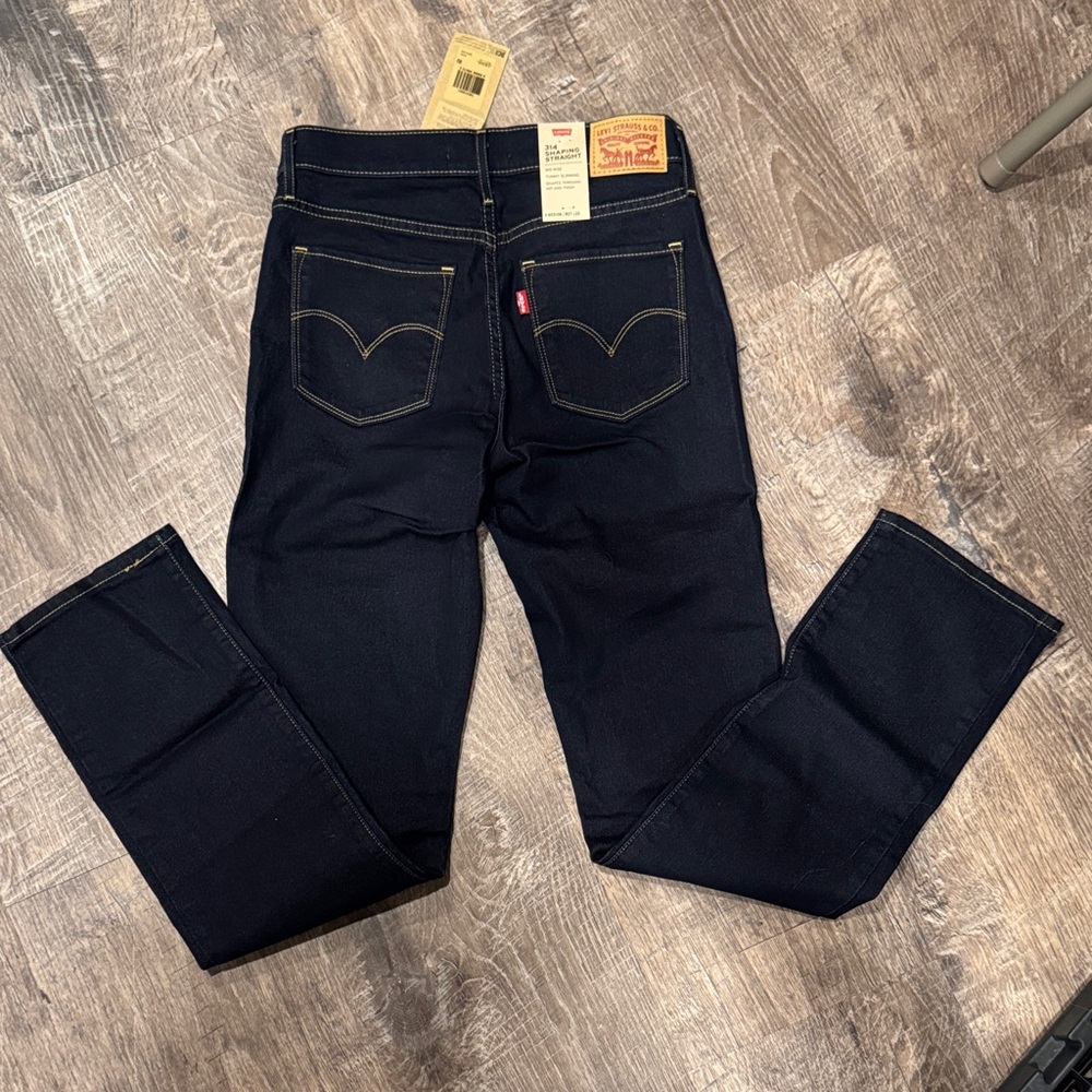 Levi's Dark Indigo 314 Shaping Straight Jeans - Picture 3 of 5